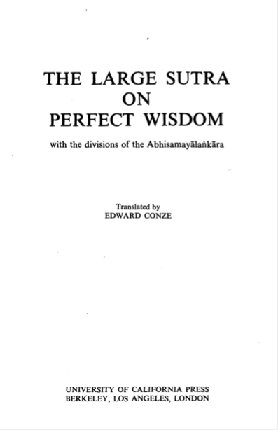 The Large Prajnaparamita Sutra by Conze (PDF)